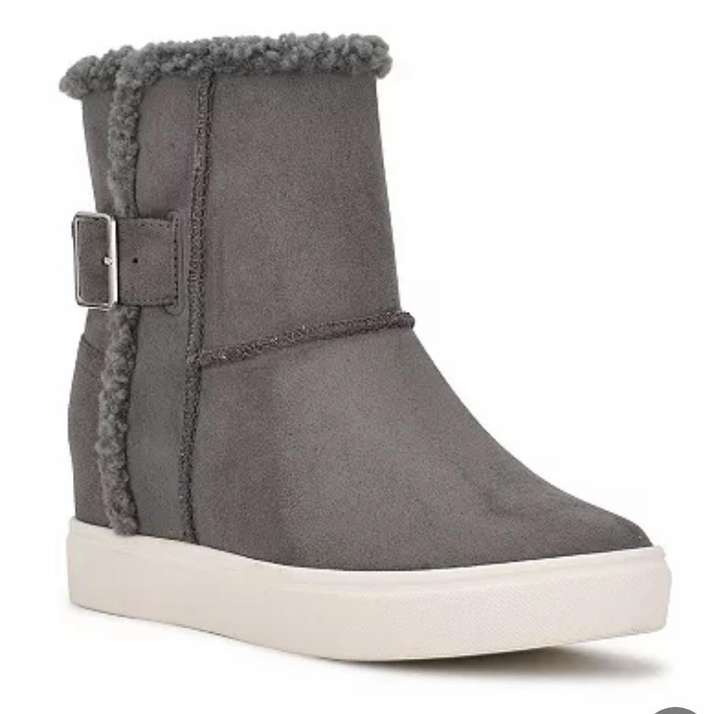 Titus Nine West Wedge Ankle Boots Medium Gray
